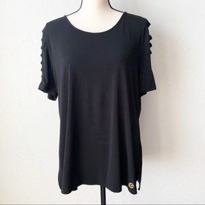 MK Black Caged Sleeve Top